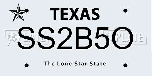 SS2B5O Texas License Plate
