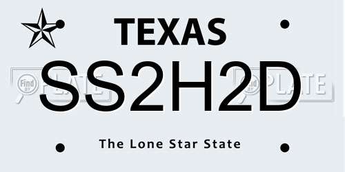 SS2H2D Texas License Plate