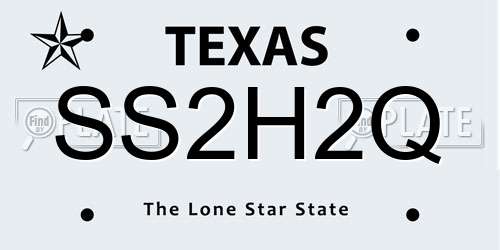 SS2H2Q Texas License Plate