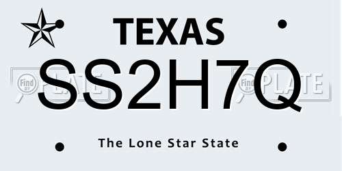 SS2H7Q Texas License Plate