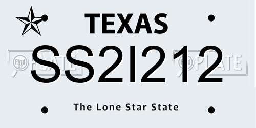 SS2I212 Texas License Plate