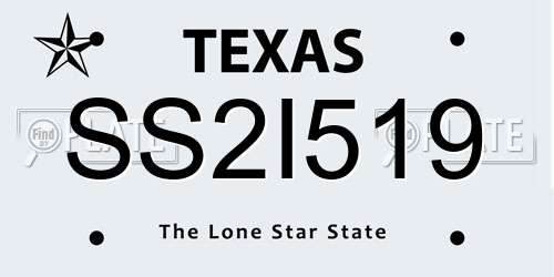 SS2I519 Texas License Plate