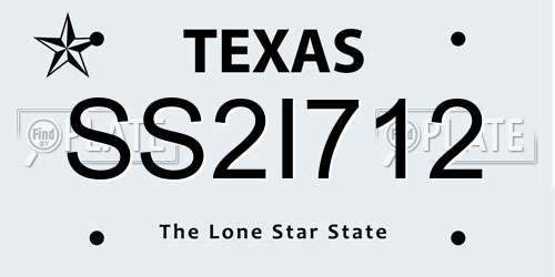 SS2I712 Texas License Plate