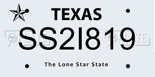 SS2I819 Texas License Plate