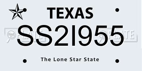 SS2I955 Texas License Plate