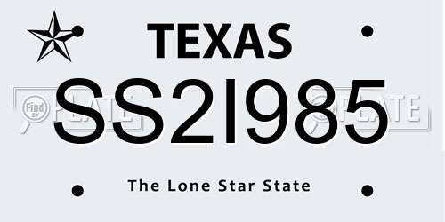 SS2I985 Texas License Plate