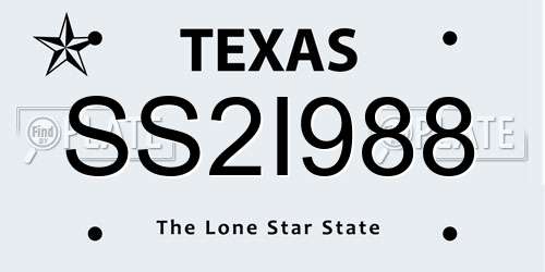 SS2I988 Texas License Plate