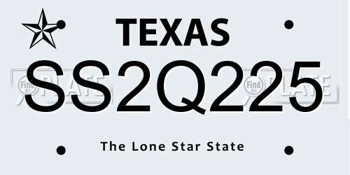 SS2Q225 Texas License Plate
