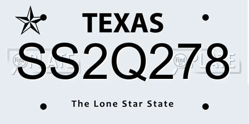 SS2Q278 Texas License Plate