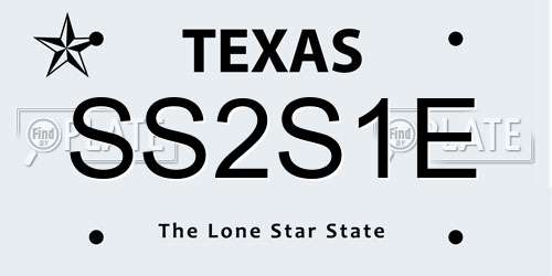 SS2S1E Texas License Plate