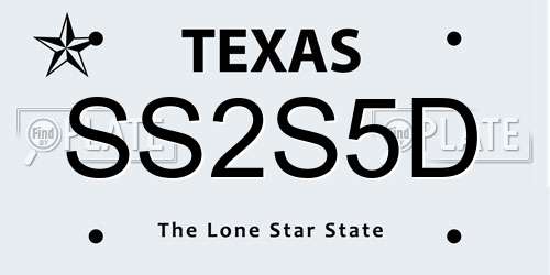 SS2S5D Texas License Plate