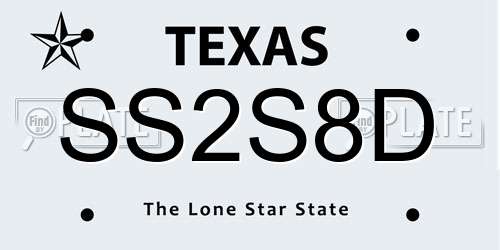 SS2S8D Texas License Plate