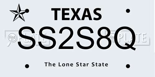 SS2S8Q Texas License Plate