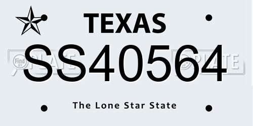 SS40564 Texas License Plate
