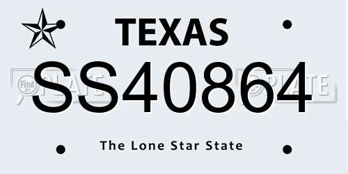 SS40864 Texas License Plate