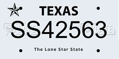 SS42563 Texas License Plate