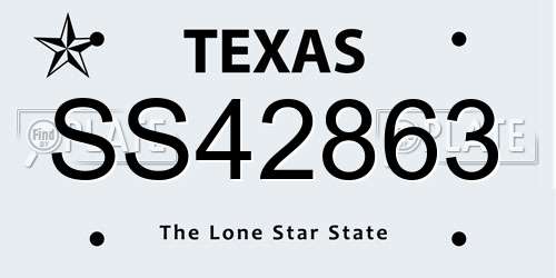 SS42863 Texas License Plate