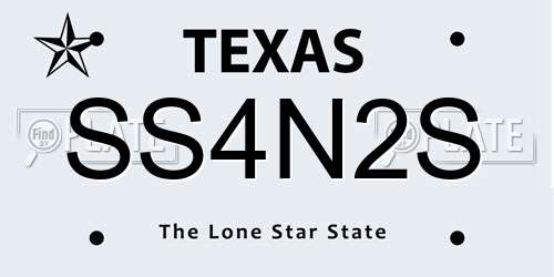 SS4N2S Texas License Plate