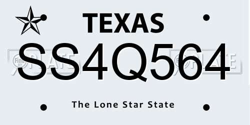 SS4Q564 Texas License Plate