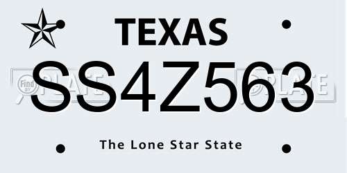 SS4Z563 Texas License Plate