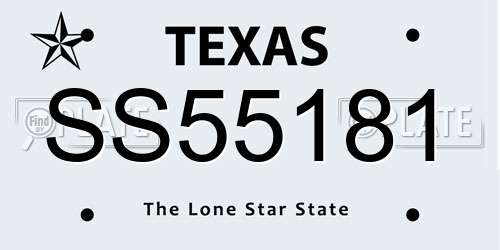 SS55181 Texas License Plate