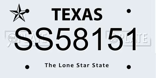 SS58151 Texas License Plate
