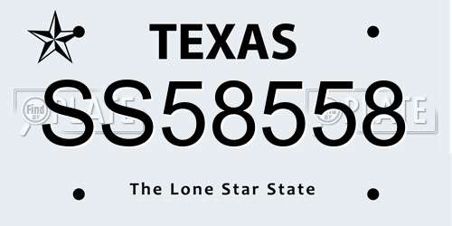 SS58558 Texas License Plate