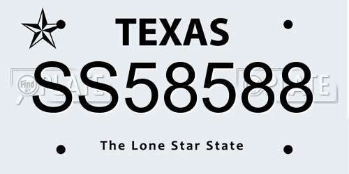 SS58588 Texas License Plate