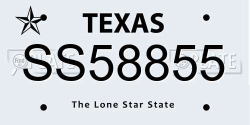SS58855 Texas License Plate