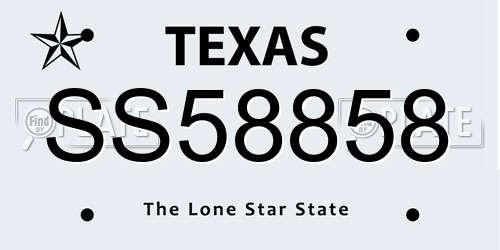 SS58858 Texas License Plate