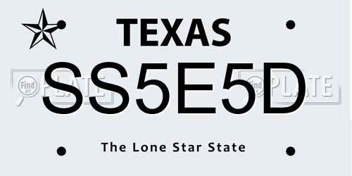 SS5E5D Texas License Plate