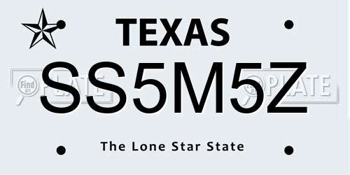 SS5M5Z Texas License Plate
