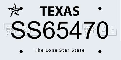 SS65470 Texas License Plate