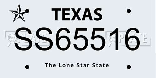 SS65516 Texas License Plate