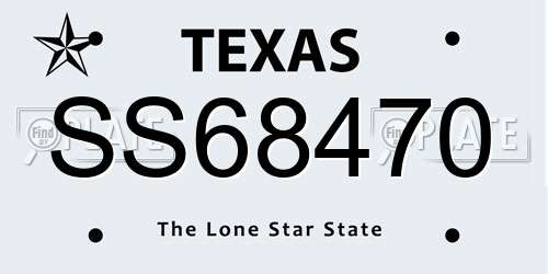 SS68470 Texas License Plate