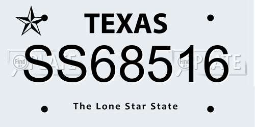 SS68516 Texas License Plate