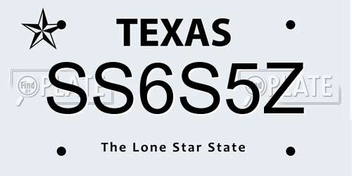 SS6S5Z Texas License Plate