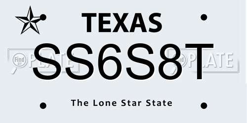 SS6S8T Texas License Plate