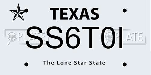 SS6T0I Texas License Plate