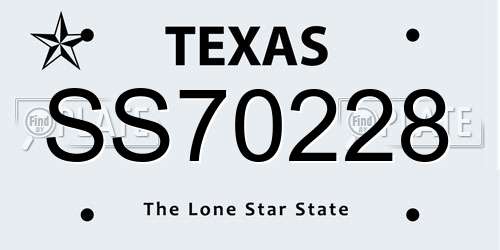 SS70228 Texas License Plate
