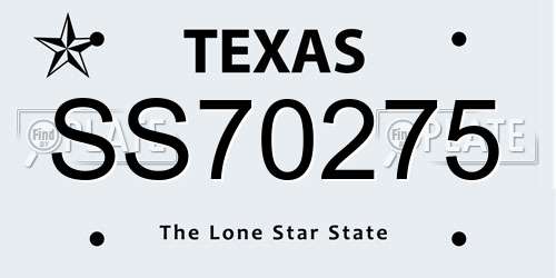 SS70275 Texas License Plate