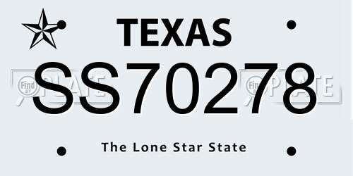 SS70278 Texas License Plate
