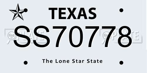 SS70778 Texas License Plate