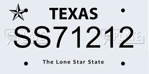 SS71212 Texas License Plate