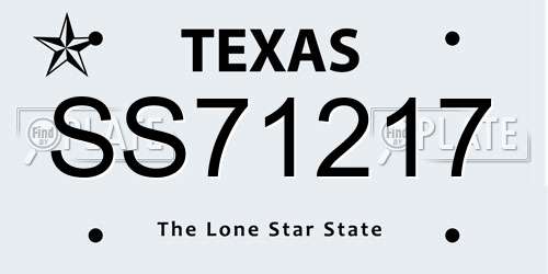 SS71217 Texas License Plate