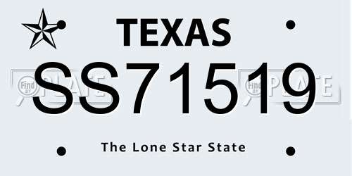 SS71519 Texas License Plate