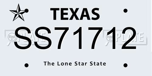 SS71712 Texas License Plate