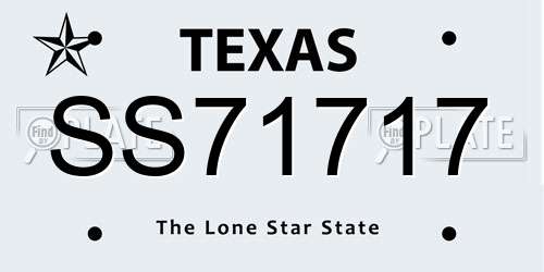 SS71717 Texas License Plate