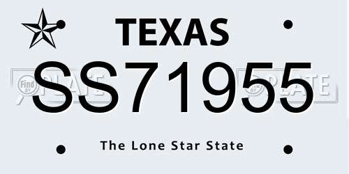 SS71955 Texas License Plate