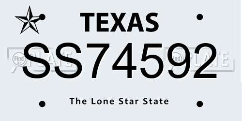 SS74592 Texas License Plate